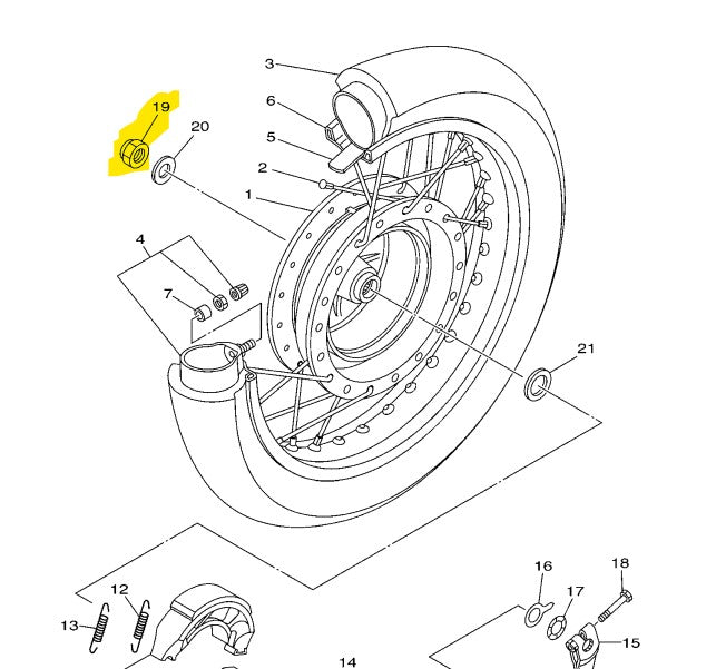 Yamaha Genuine Rear Nut 90185-14814 for Mio Sporty/Mio Mx Carb