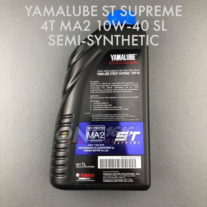 Yamaha Yamalube ST Supreme Semi Synthetic 10W40 1 Liter Engine Oil for Manual Transmission Motorcycles