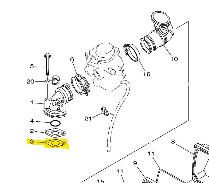 Yamaha Genuine Manifold Gasket 5MX-E3556-01 for Mio Sporty/Soul/Fino/Nouvo