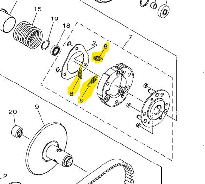 Yamaha Genuine Clutch Spring 2DP-E6626-00 for Nmax/Aerox All Versions