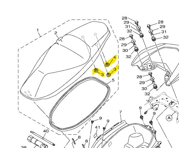 Yamaha Genuine Seat Pad Rubber Damper BB3-F4741-00 for Nmax/Aerox/Mio/Sniper All Versions