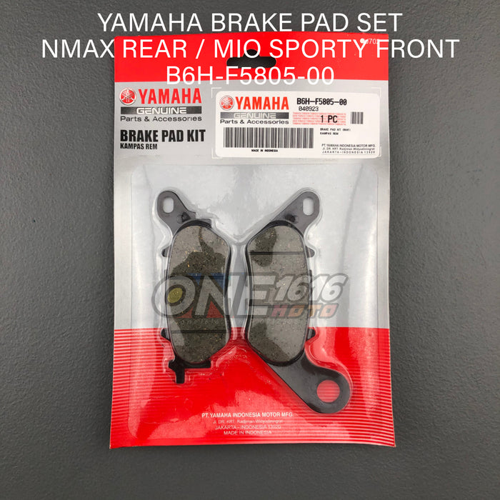 Yamaha Genuine Brake Pad Set B6H-F5805-00 for Nmax Rear and Mio Sporty Front All Versions