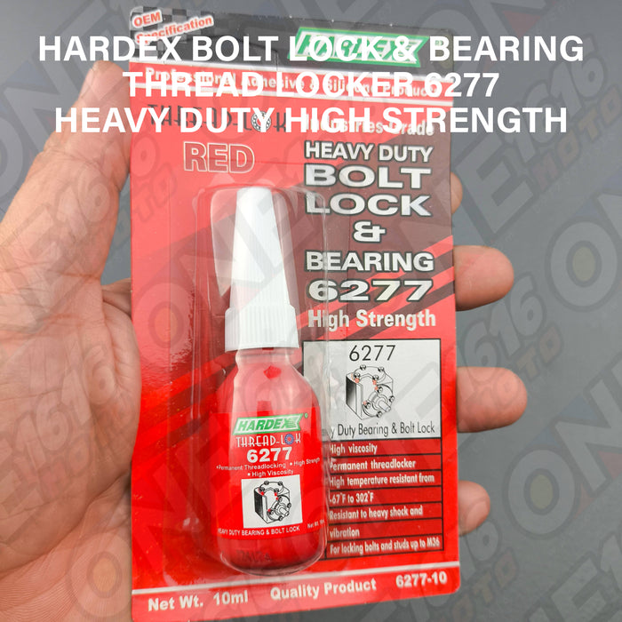 Hardex Thread Locker Bolt Lock & Bearing 6277 Red High Strength Heavy Duty Original