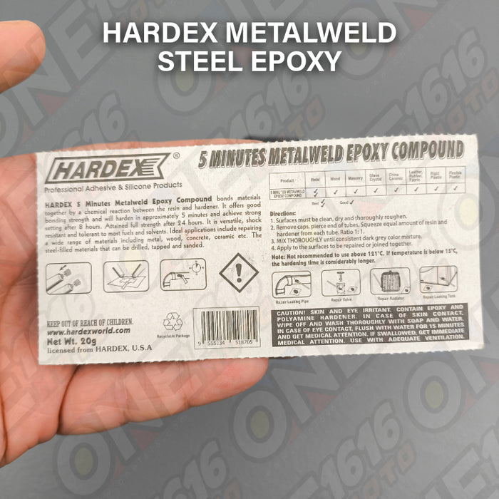 Hardex Metal Epoxy 5 Minutes Metalweld Epoxy Compound Original