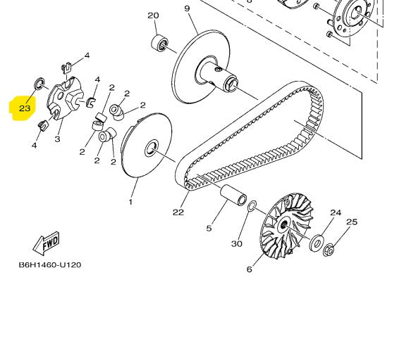 Yamaha Genuine Back Plate Washer 90201-16819 for Nmax V2/Aerox V1,V2