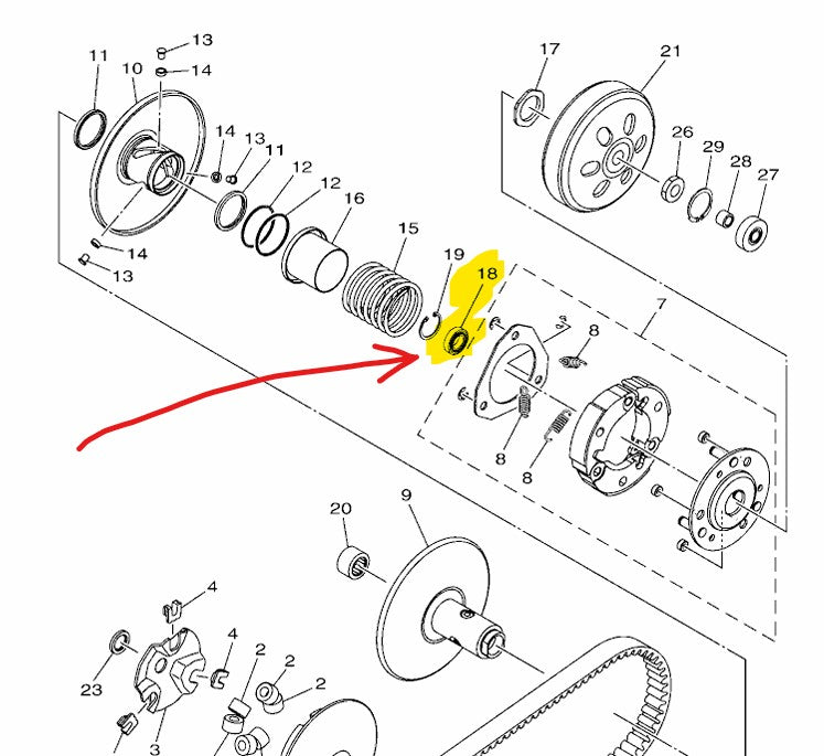 Yamaha Genuine Bearing Torque Drive B6H-E7678-00 For Nmax/Aerox/Mio i125/Click