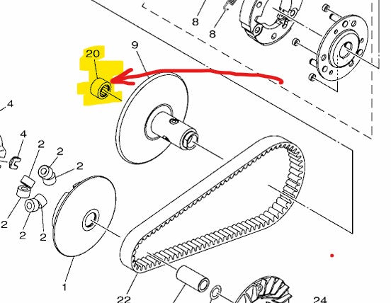 Yamaha Genuine Bearing Stick Male Torque Drive 2DP-E7678-10 For Nmax/Aerox/Mio i125/Click125