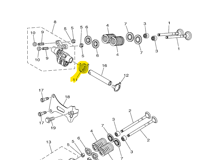 Yamaha Genuine Spring Coil Rocker Arm BB8-E2226-00 for Nmax/Aerox All Versions