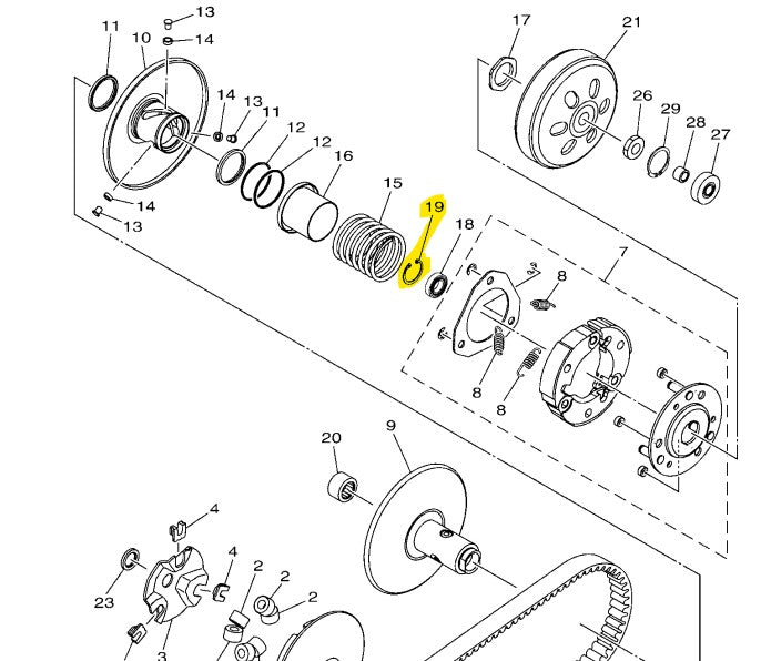 Yamaha Genuine Circlip Torque Drive 2DP-E5744-00 for Nmax/Aerox/Mio i125 All Version
