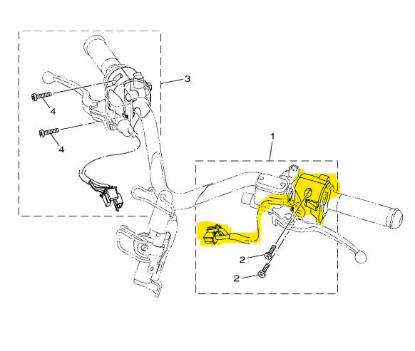 Yamaha Genuine Switch Handle Left Hand B6H-H3972-00 For Nmax/Aerox V2