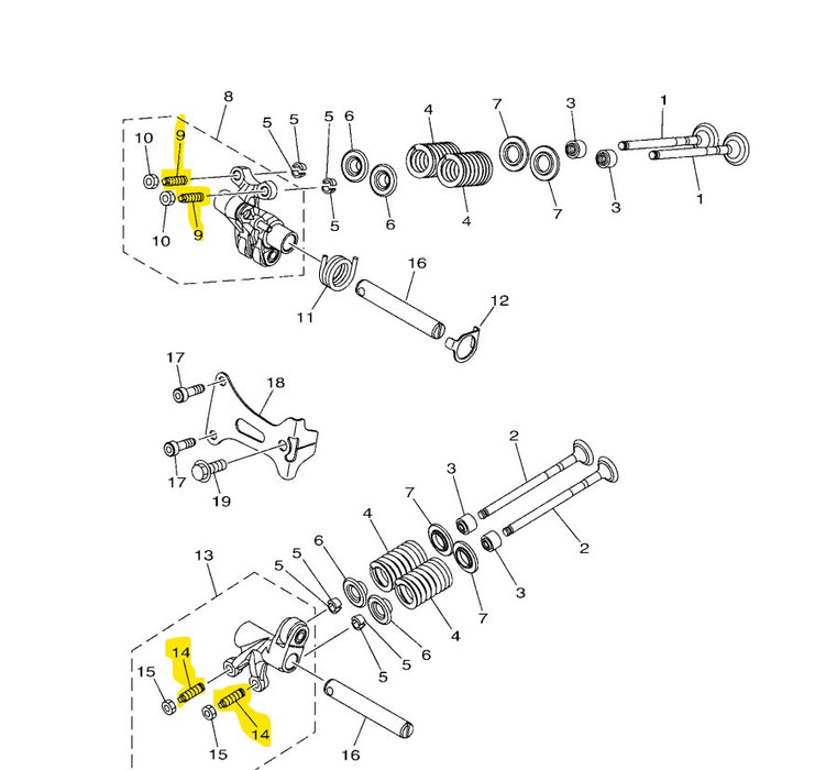 Yamaha Genuine Tappet Screw Rocker Arm 33S-E2159-01 Universal for Yamaha Motorcycles R1L1