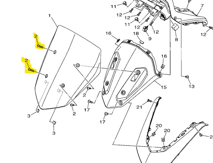Yamaha Genuine Visor Bolt Plastic 90150-05008 for Nmax/Aerox All Versions