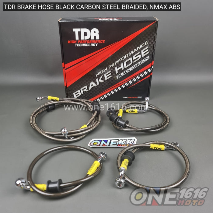 Tdr Black Carbon Steel Braided Brake Lines for Nmax Adv 150 Abs All Versions Original