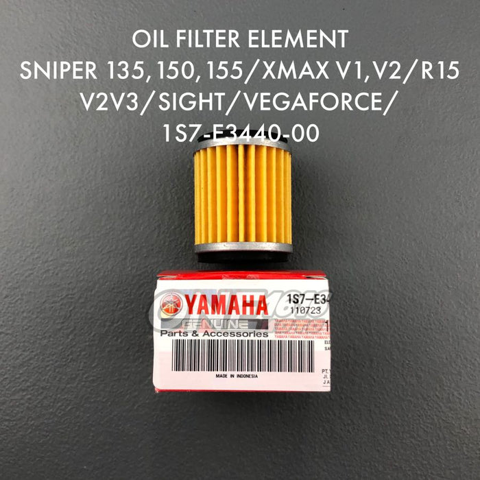 Yamaha Genuine Oil Filter Element 1S7-E3440-00 for Sniper 135,150,155/Xmax V1,V2/R15 V2,V3/Sight/Vega
