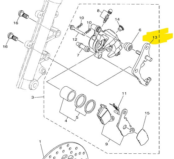 Yamaha Genuine Front Caliper Bracket 2DP-F5920-00 for Nmax V1V2, Aerox V1V2