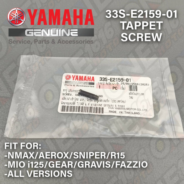 Yamaha Genuine Tappet Screw Rocker Arm 33S-E2159-01 for Nmax/Aerox/Sniper/R15/Mio i125/Gear/Gravis/Fazzio