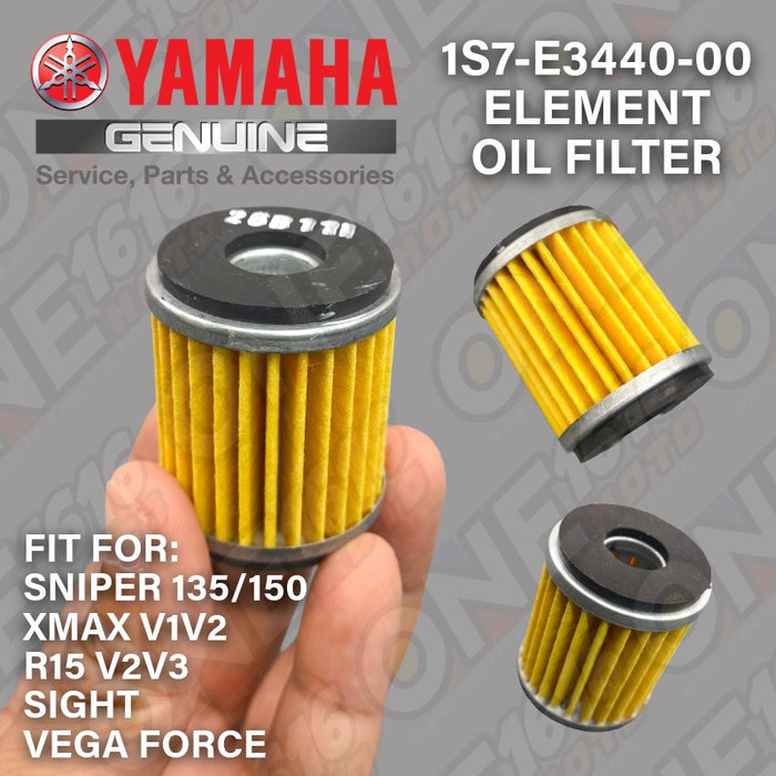 Yamaha Genuine Oil Filter Element 1S7-E3440-00 for Sniper 135,150,155/Xmax V1,V2/R15 V2,V3/Sight/Vega