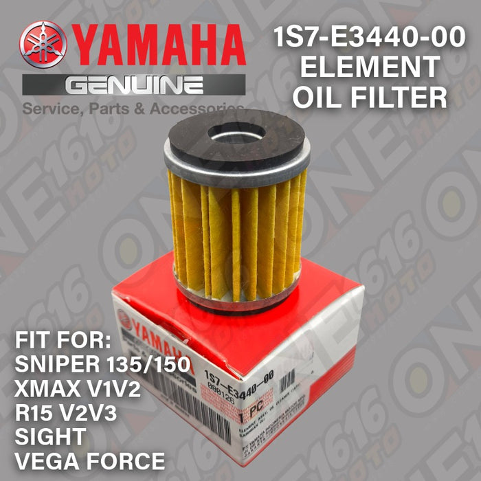 Yamaha Genuine Oil Filter Element 1S7-E3440-00 for Sniper 135,150,155/Xmax V1,V2/R15 V2,V3/Sight/Vega