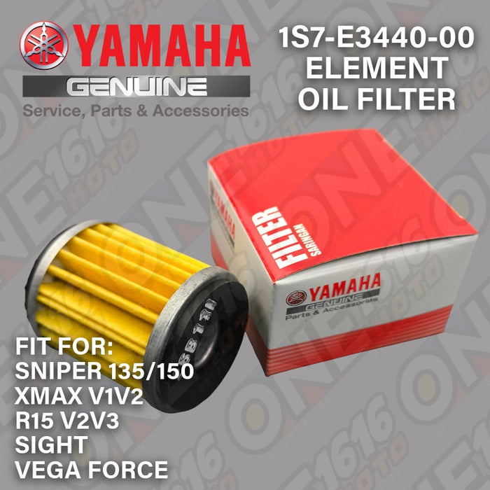Yamaha Genuine Oil Filter Element 1S7-E3440-00 for Sniper 135,150,155/Xmax V1,V2/R15 V2,V3/Sight/Vega