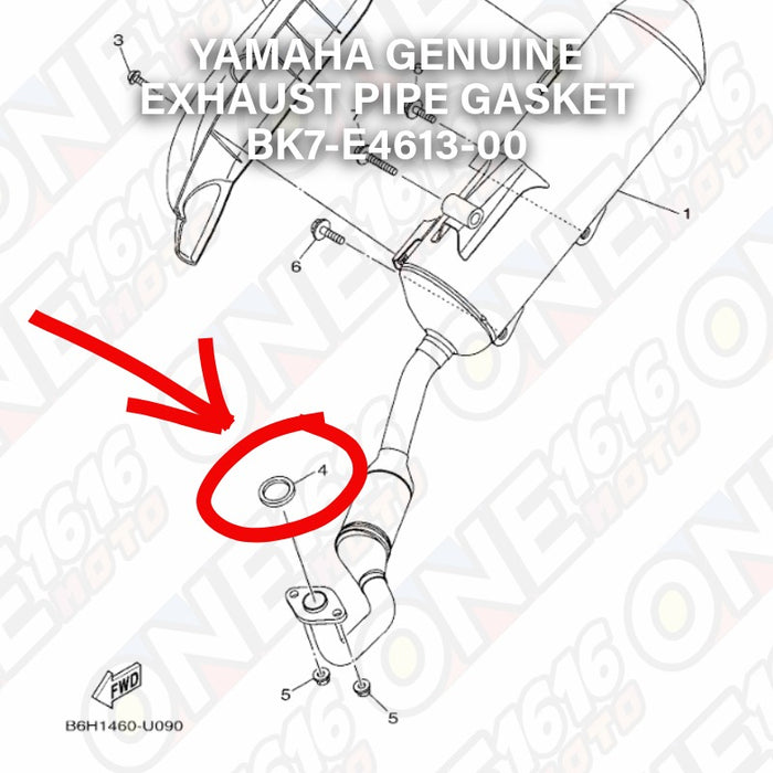 Yamaha Genuine Exhaust Pipe Gasket BK7/2DP-E4613-00 for Nmax/Aerox All Version