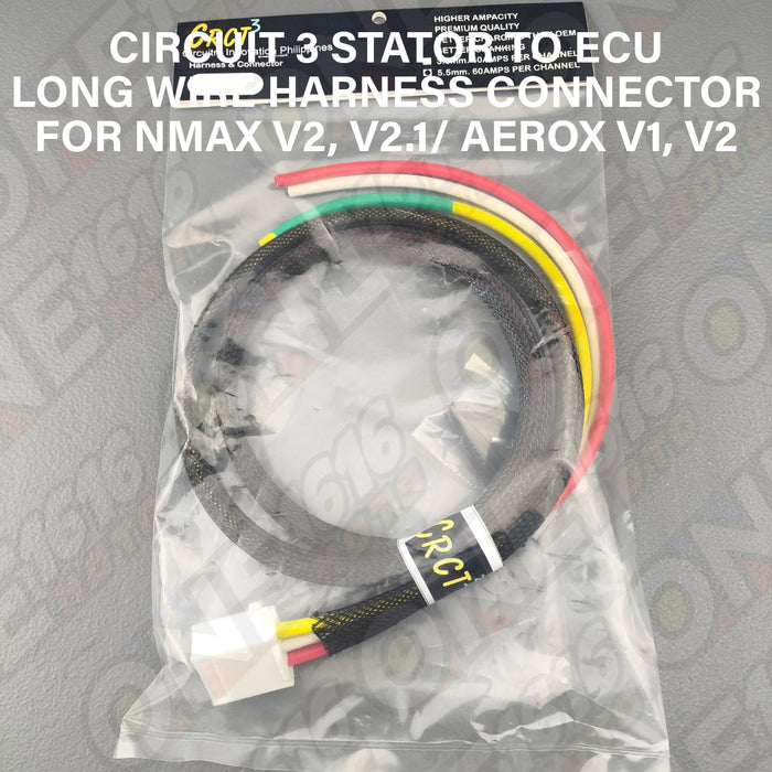 Circuit 3 Stator to ECU Long Wire Harness Connector for Nmax V2, V2.1/Aerox V1, V2 Anti-Error 12 Original