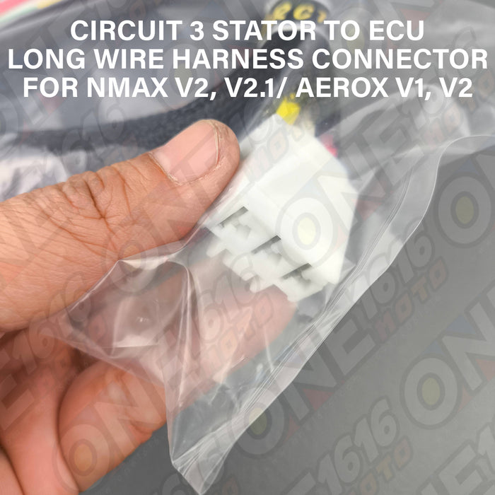 Circuit 3 Stator to ECU Long Wire Harness Connector for Nmax V2, V2.1/Aerox V1, V2 Anti-Error 12 Original