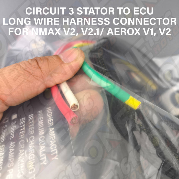 Circuit 3 Stator to ECU Long Wire Harness Connector for Nmax V2, V2.1/Aerox V1, V2 Anti-Error 12 Original
