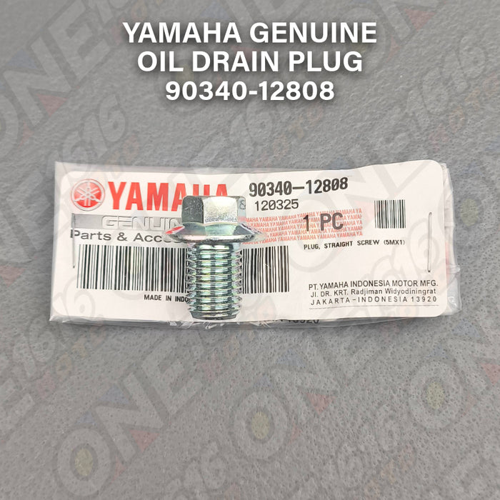 Yamaha Genuine Oil Drain Plug Straight Screw 90340-12808 for NmaxV1/AeroxV1/Mio Sporty/Amore/Soul/SZ 150/Crypton Z
