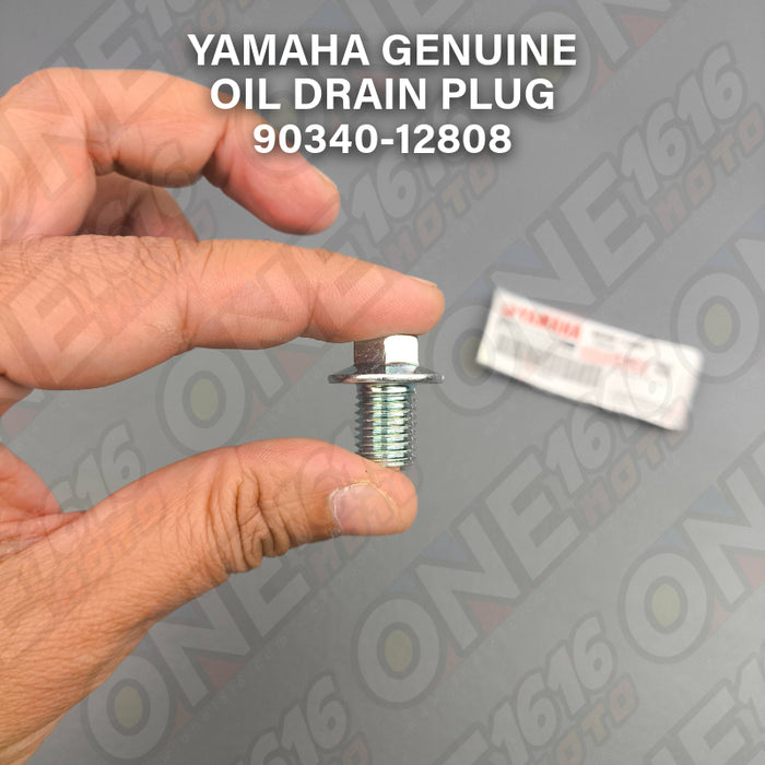 Yamaha Genuine Oil Drain Plug Straight Screw 90340-12808 for NmaxV1/AeroxV1/Mio Sporty/Amore/Soul/SZ 150/Crypton Z