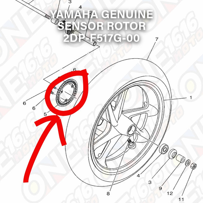 Yamaha Genuine Sensor Rotor 2DP-F517G-00 for Nmax Aerox All Version