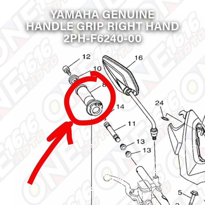 Yamaha Genuine Handle Grip Right 2PH-F6240-00 for Mio i125/Nmax/Aerox/King/Gear/Gravis