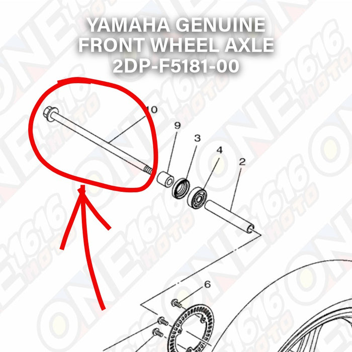 Yamaha Genuine Front Wheel Axle 2DP-F5181-00 for Nmax All Versions