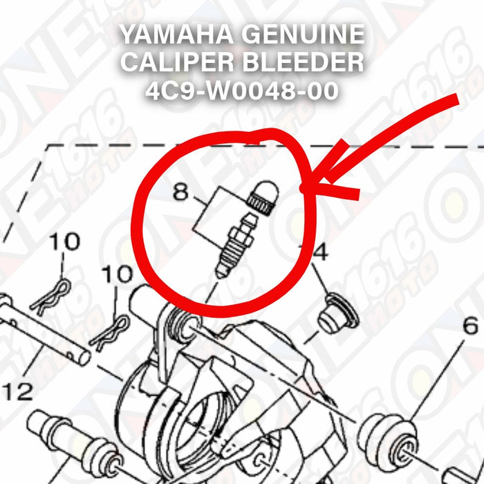 Yamaha Genuine Caliper Bleeder with Cap 4C9-W0048-00  for Yamaha Universal