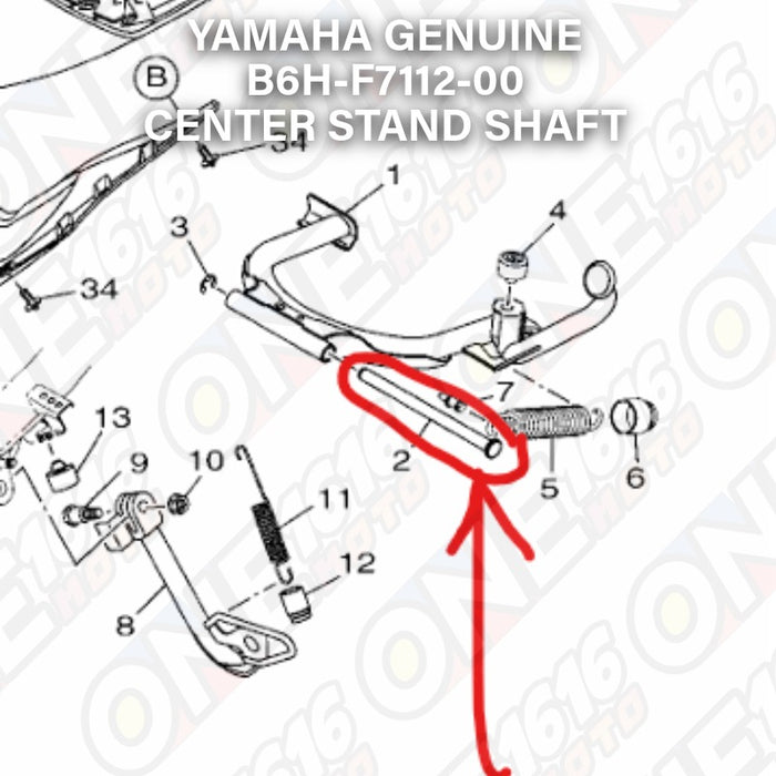Yamaha Genuine Center Stand Shaft B6H-F7112-00 for Nmax V2/Aerox V2