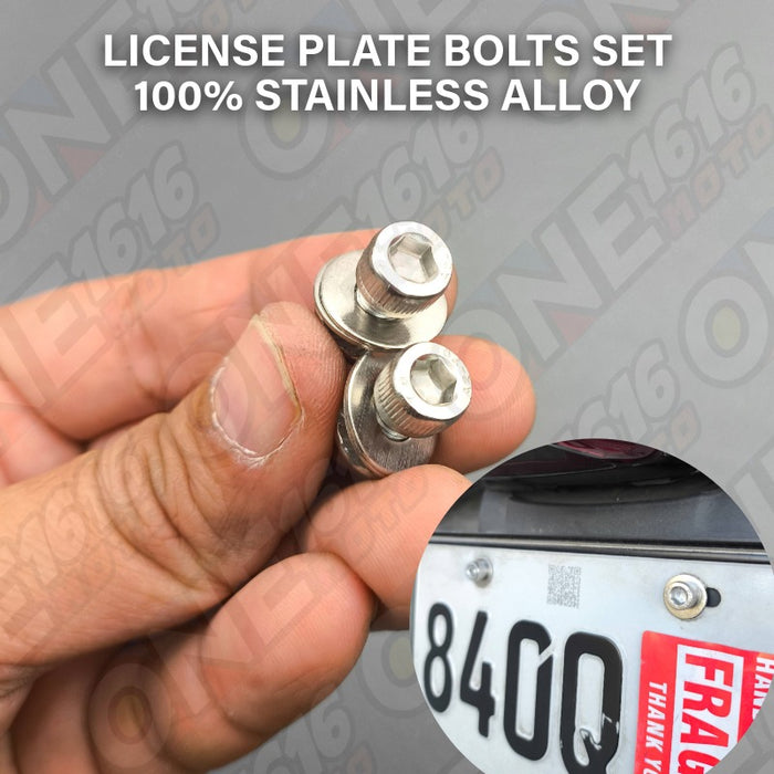 Motorcycle License Plate Plaka Bolt & Nut Set Universal Alloy Steel Heavy-Duty