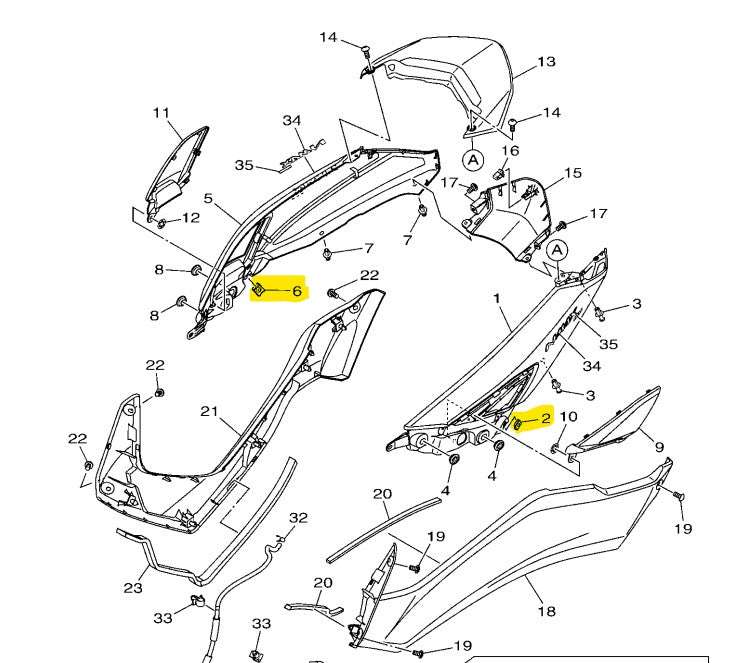 Yamaha Genuine Body Clip Nut Spring 90183-05807 for Yamaha Motorcycles and Scooters Universal