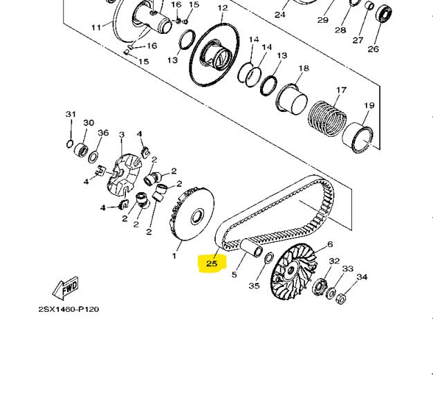 mio gear Yamaha Genuine V-belt 2PH-E7641-00 for Mio i125/Soul i125/Gravis/Gear — ONE1616 Motorcycle Parts & Accessories Shop