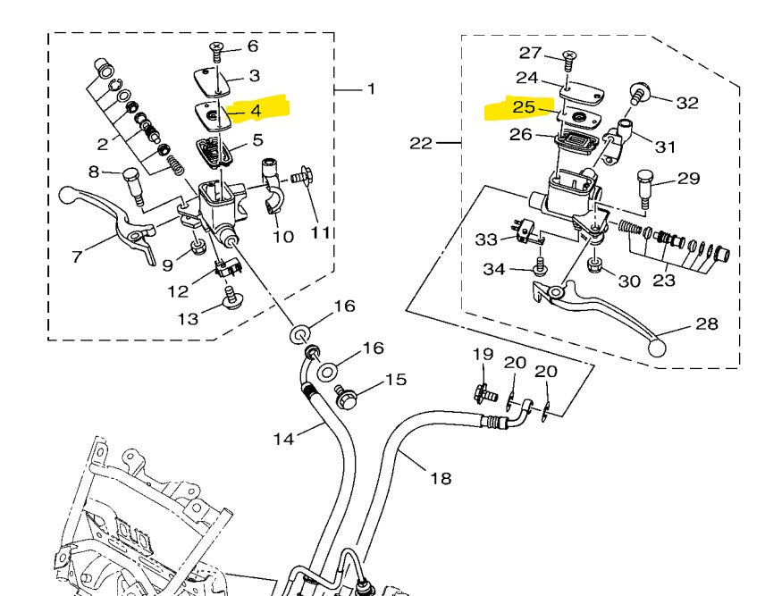 Yamaha Genuine Plate Diaphragm Brake Reservoir 5HV-F585B-10 for Nmax/Aerox/Mio All Version