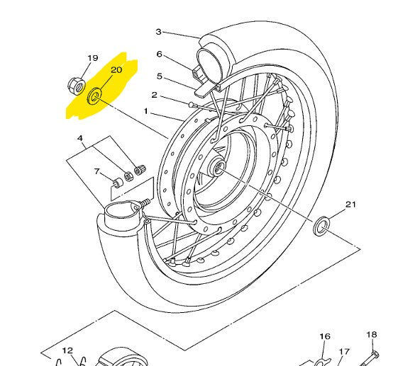 Yamaha Genuine Washer Rear Axle 90201-14016 for Mio Sporty