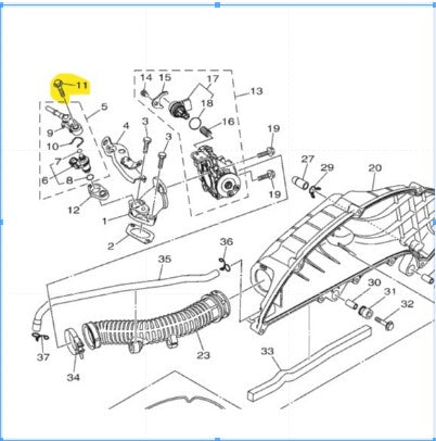 Yamaha Genuine Airbox/Radiator/Injector Bolts Deep Recess 95D32-06030 for Nmax Aerox All Version