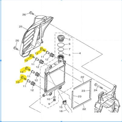 Yamaha Genuine Airbox/Radiator/Injector Bolts Deep Recess 95D32-06030 for Nmax Aerox All Version