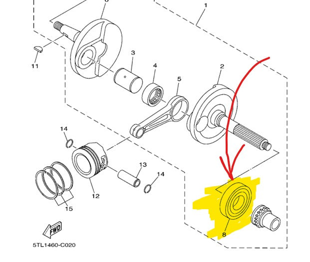 Yamaha Genuine Bearing Crankshaft Magneto Side Big 93306-305X3 For Mio Sporty