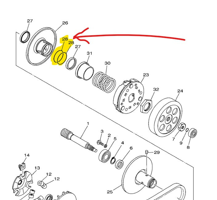 Yamaha O-ring Torque Drive 5TL-E7465-10 for Mio Sporty/Nouvo/Soul/Fino