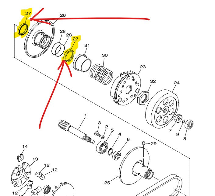 Yamaha Oil Seal Torque Drive 5TL-E7465-00 for Mio Sporty/Nouvo/Soul/Fino