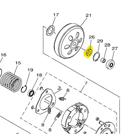 Yamaha Genuine Clutch Bell Nut 90170-12802 for Nmax/Aerox/Mio i125/Soul i125 All Version