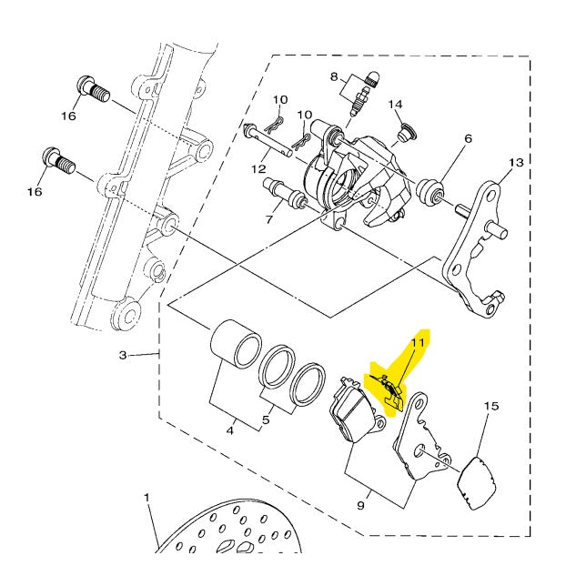 Yamaha Genuine Support Pad Front Caliper 2BM-F5919-00 for Nmax/Aerox/Gravis/Mio/Sniper All Version