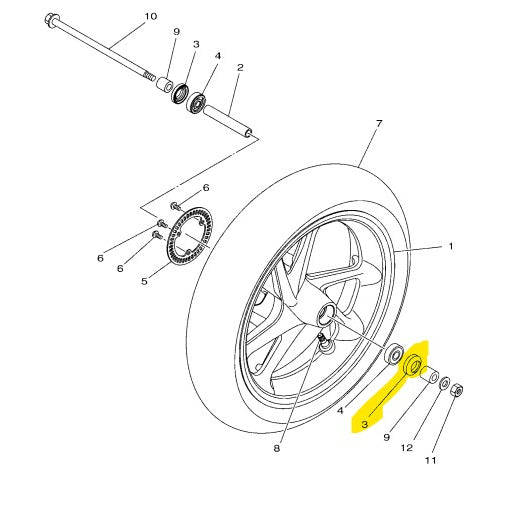 Yamaha Genuine Front Wheel Hub Oil Seal 93106-20808 for Nmax/Aerox/Mio Sporty