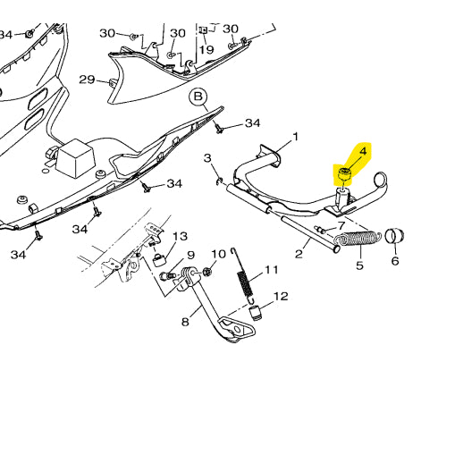 Yamaha Genuine Center Stand Rubber Stopper 54P-F7114-00 for Nmax V2/Aerox/Mio i125