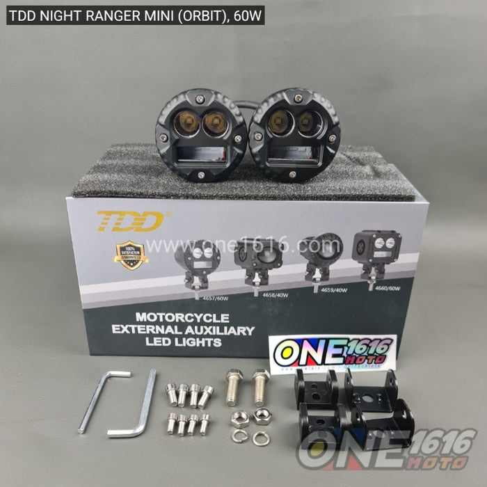 TDD Night Ranger Mini Orbit Premium Auxilliary Lights 60 Watts Heavy Duty Water Proof Original