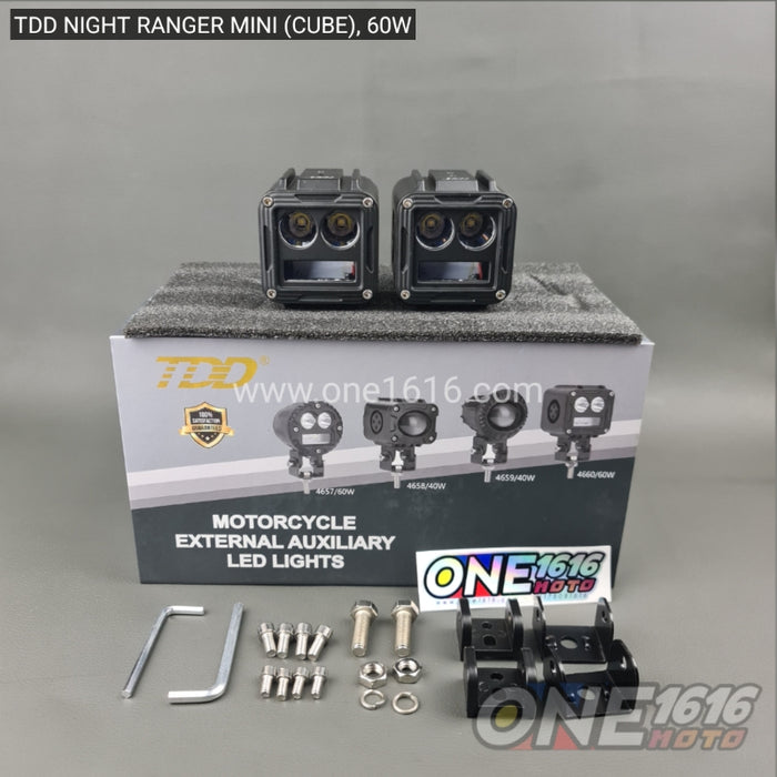 TDD Night Ranger Mini Cube Premium Auxilliary Lights 60 Watts Heavy Duty Water Proof Original